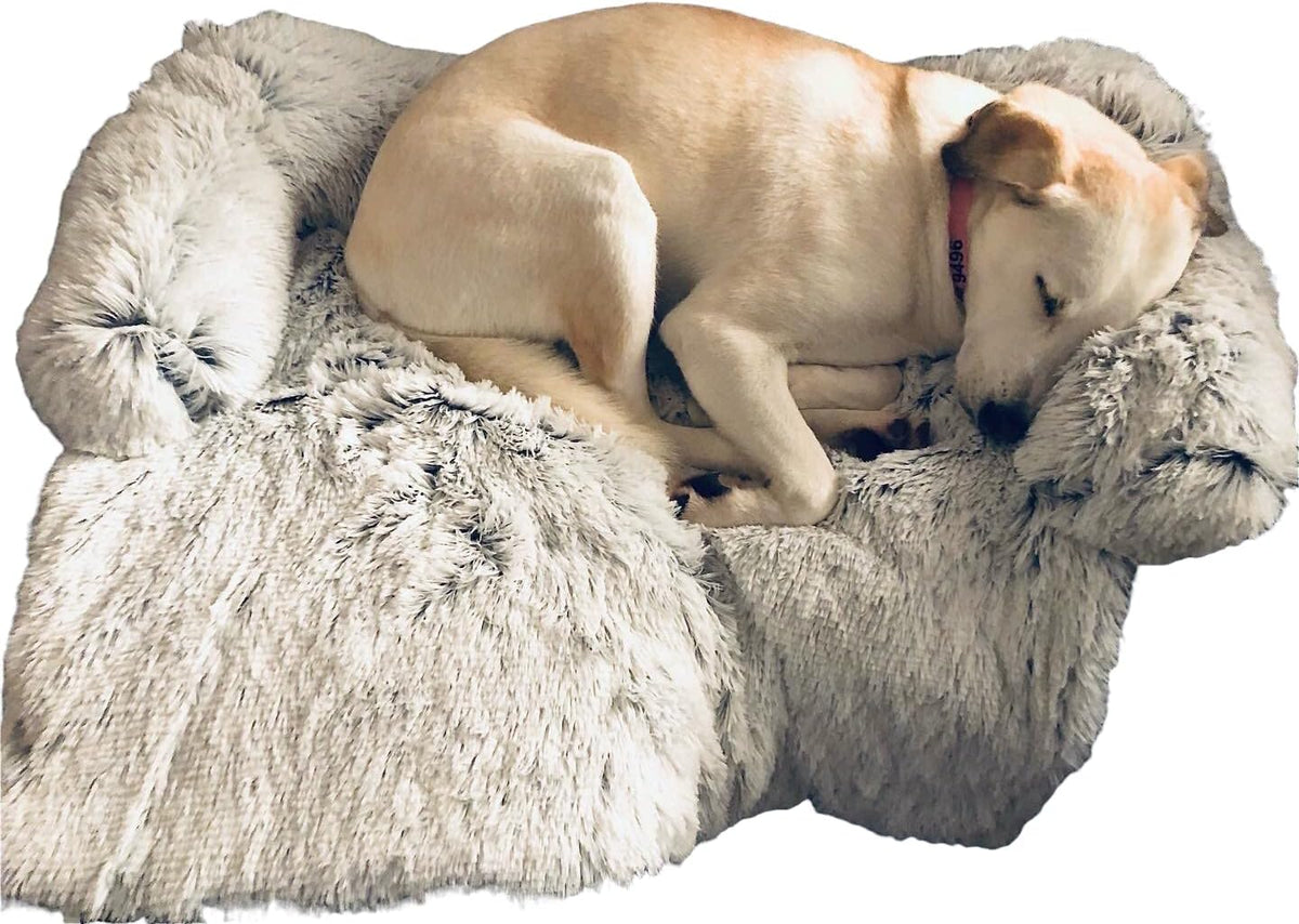Large Pack of 2 Waterproof Soft Fluffy Dog Bed Mat with Removable Washable Cover S6485