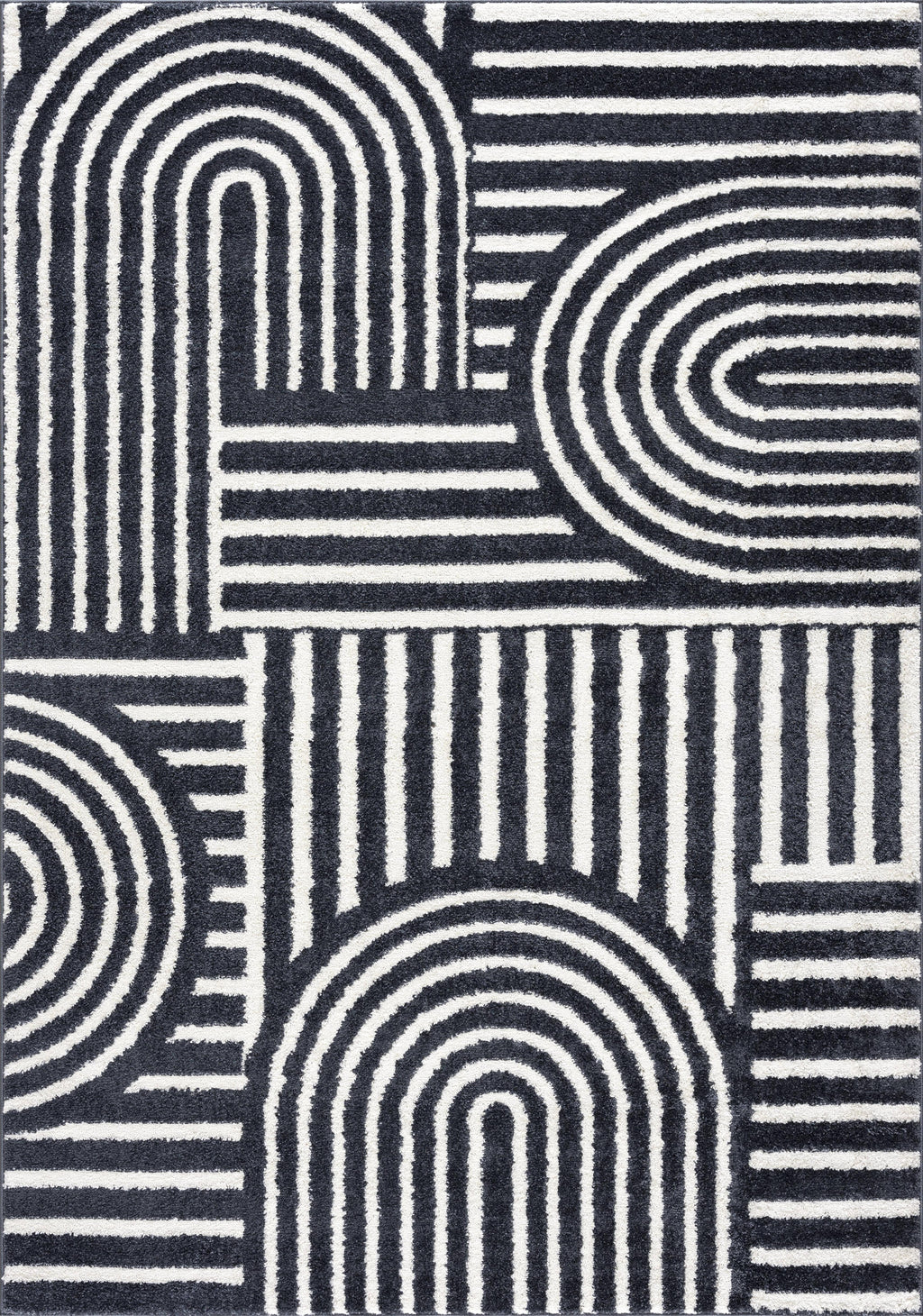 8 x 10 Cream Charcoal Area Rug A33583