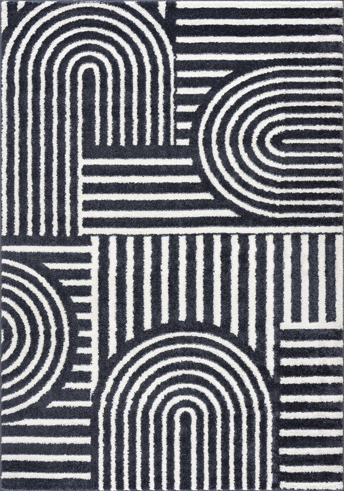 8 x 10 Cream Charcoal Area Rug A33583