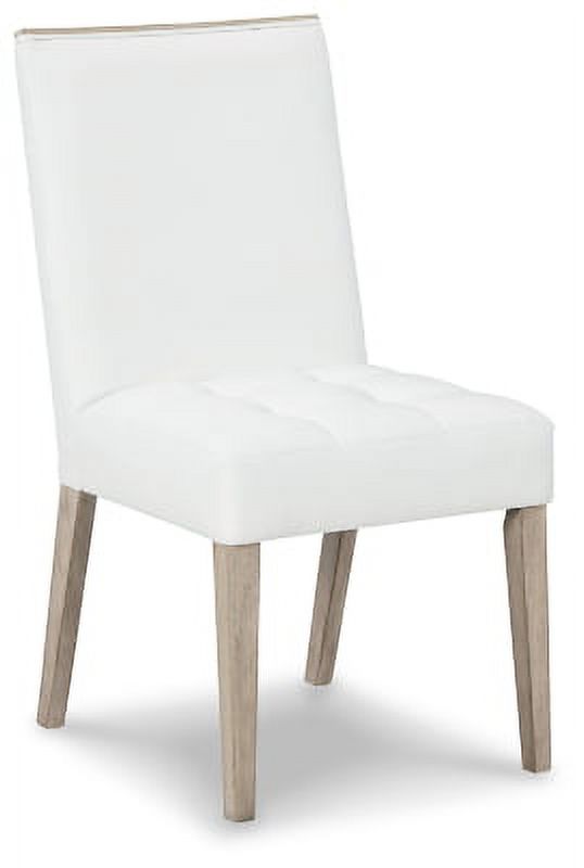 White & Beige Upholstered Side Chair, 2 Count J86458