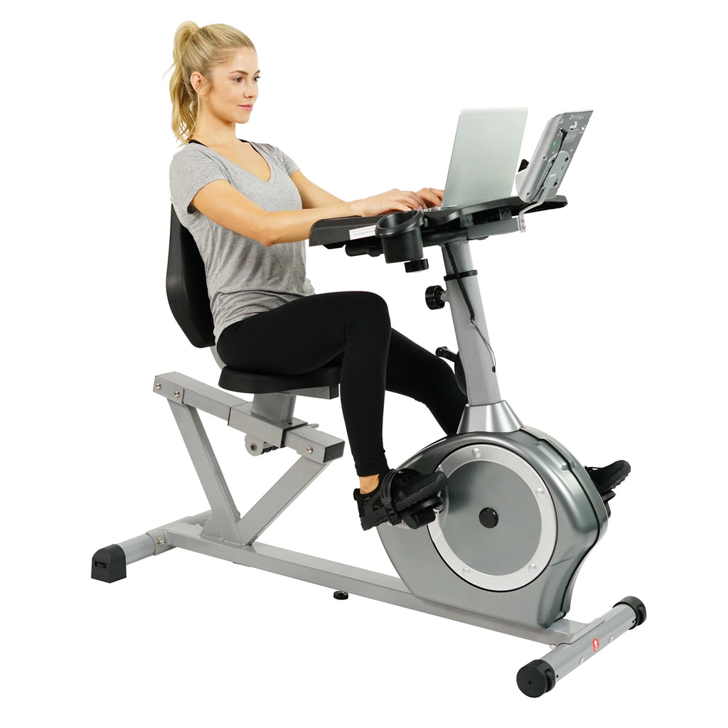 Magnetic Indoor Recumbent Exercise Desk Bike 350 lb Weight Capacity Y735484