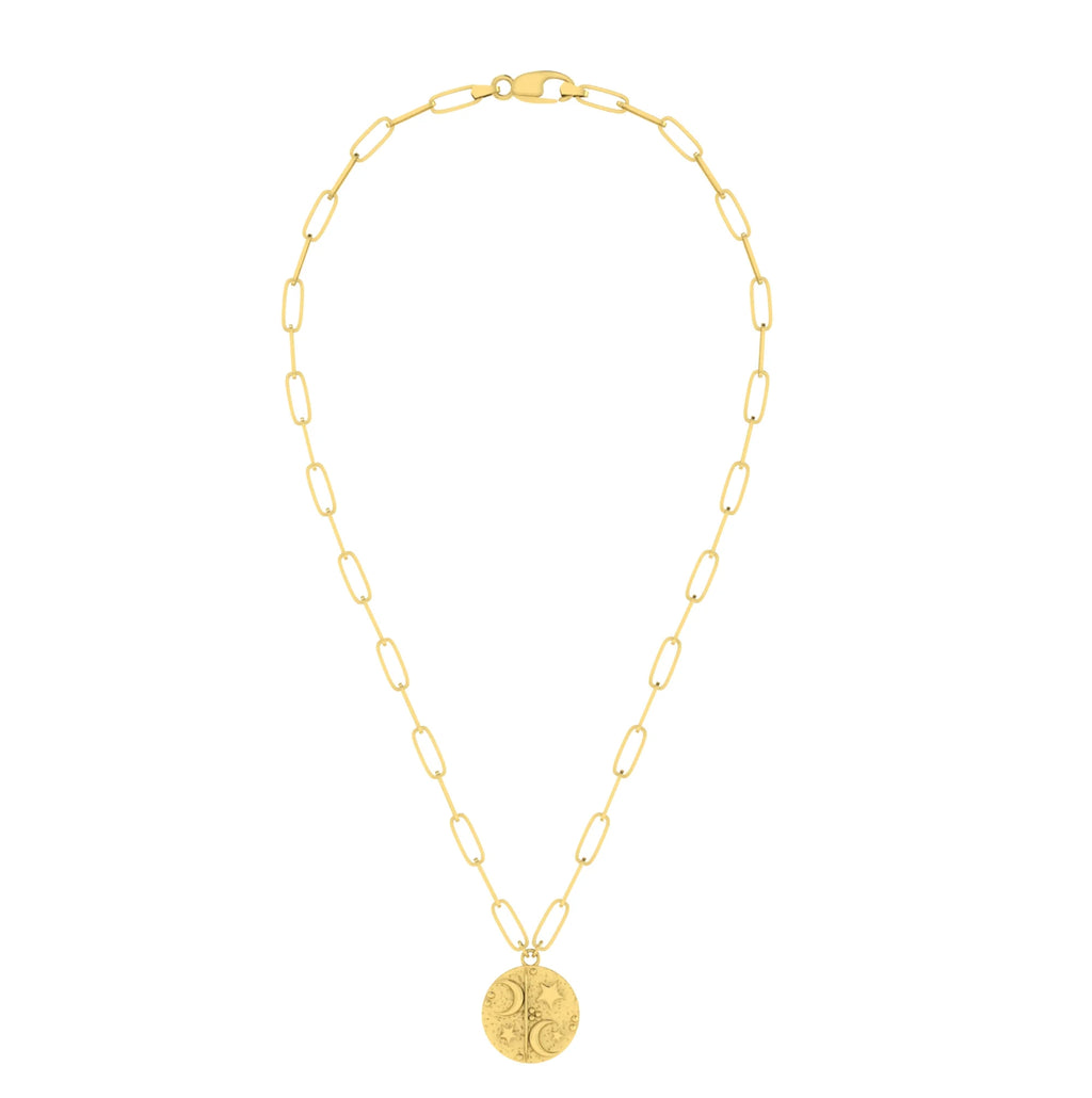10K Yellow Gold Paperclip Chain Pendant Necklace M22185