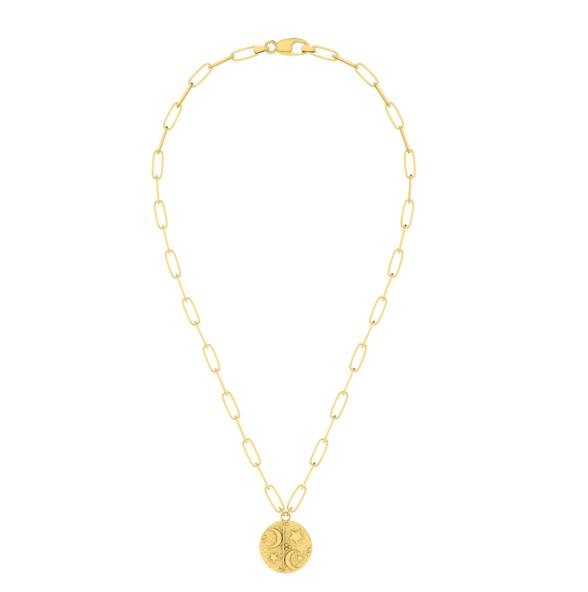 10K Yellow Gold Paperclip Chain Pendant Necklace M22185