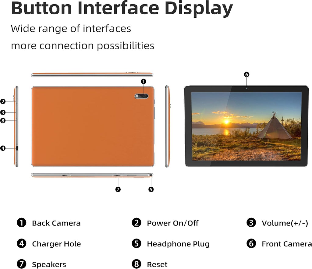 10.3 Inch Android 11 Tablet with 32GB Storage (Orange) V54491