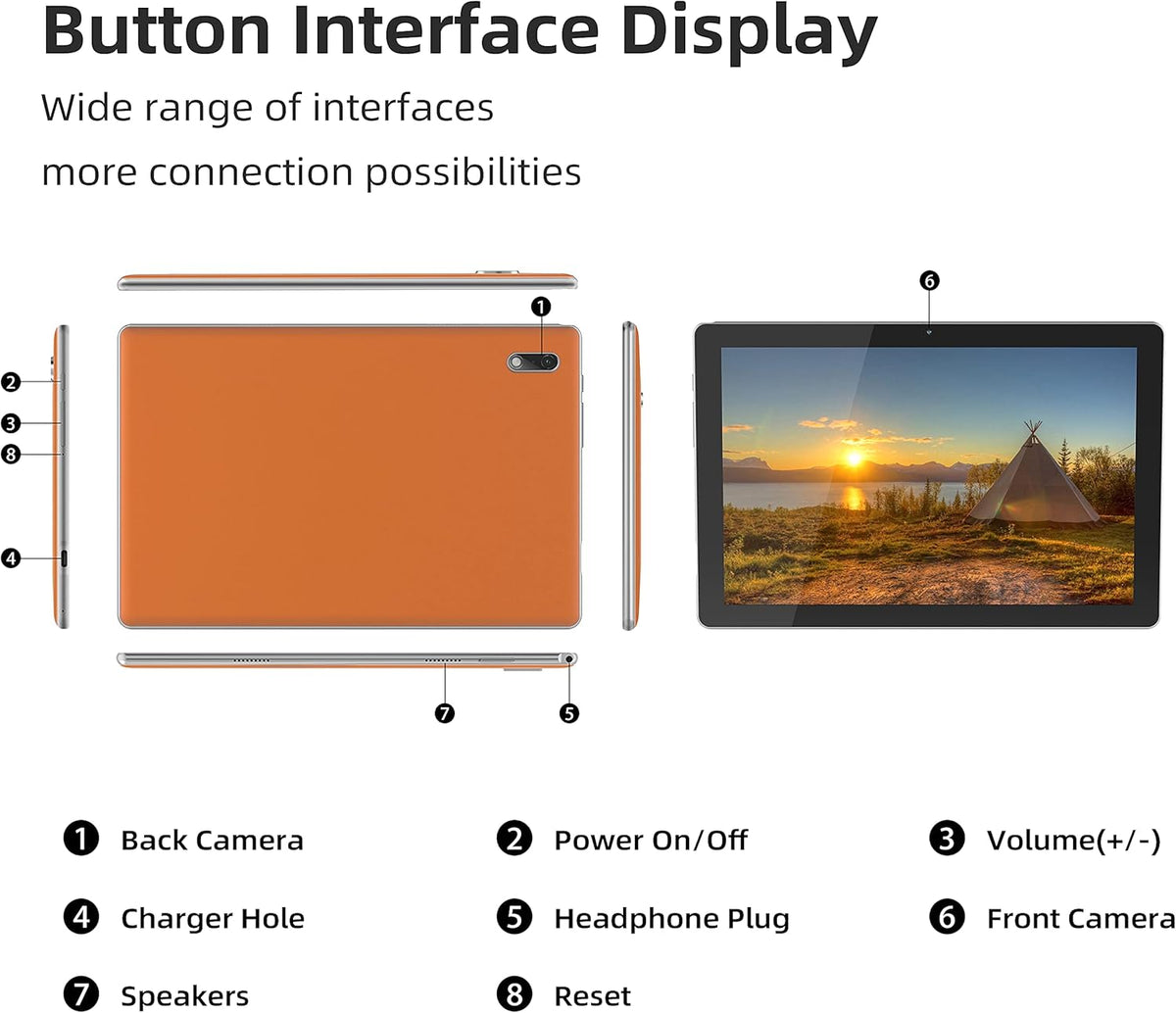 10.3 Inch Android 11 Tablet with 32GB Storage (Orange) V54491