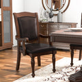Faux Leather Dining Arm Chairs Set of 2 I7505