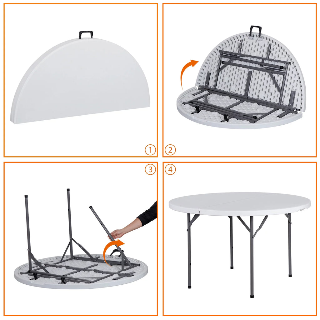 Black Round Foldable Plastic Table U277110