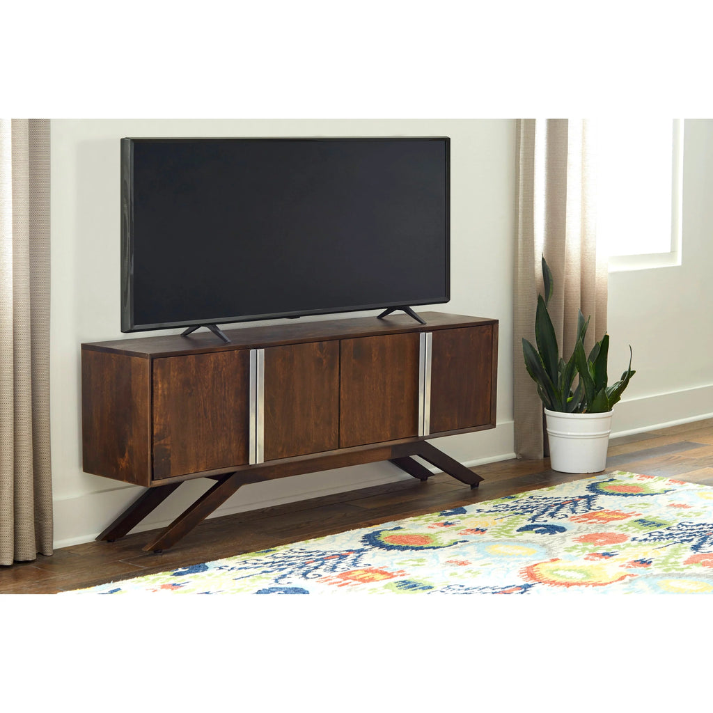 59" Wide Solid Wood Walnut TV Stand O661