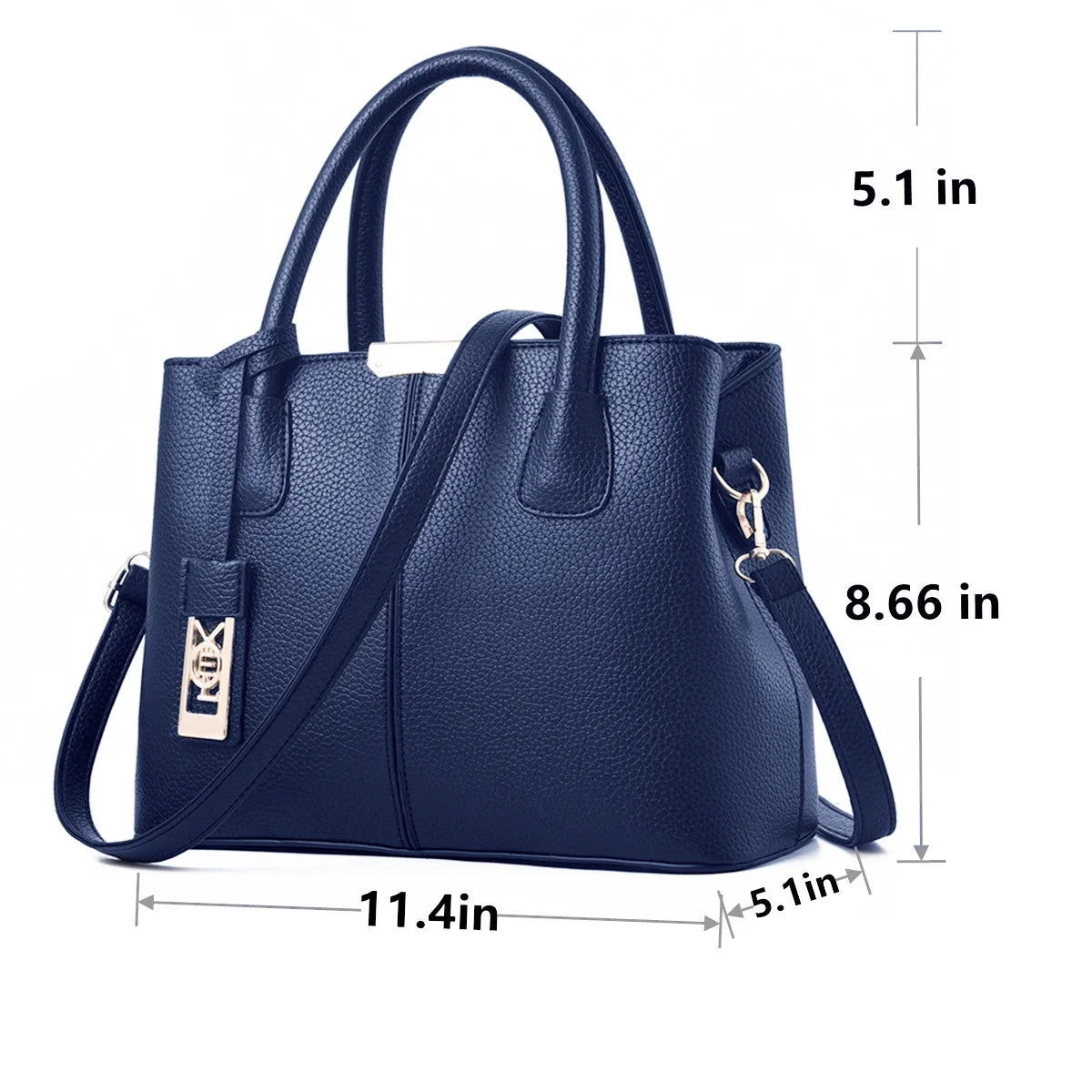 Blue Leather Tote Bag with Shoulder S228323