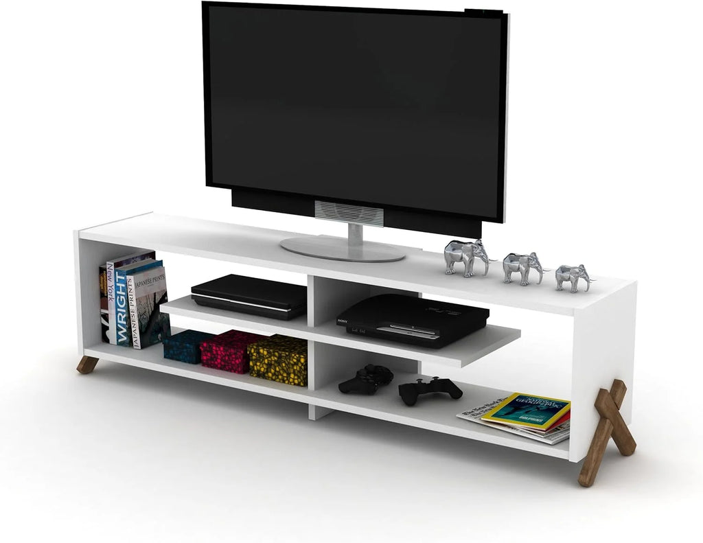 Wooden TV Stand with 4 Shelves W530480