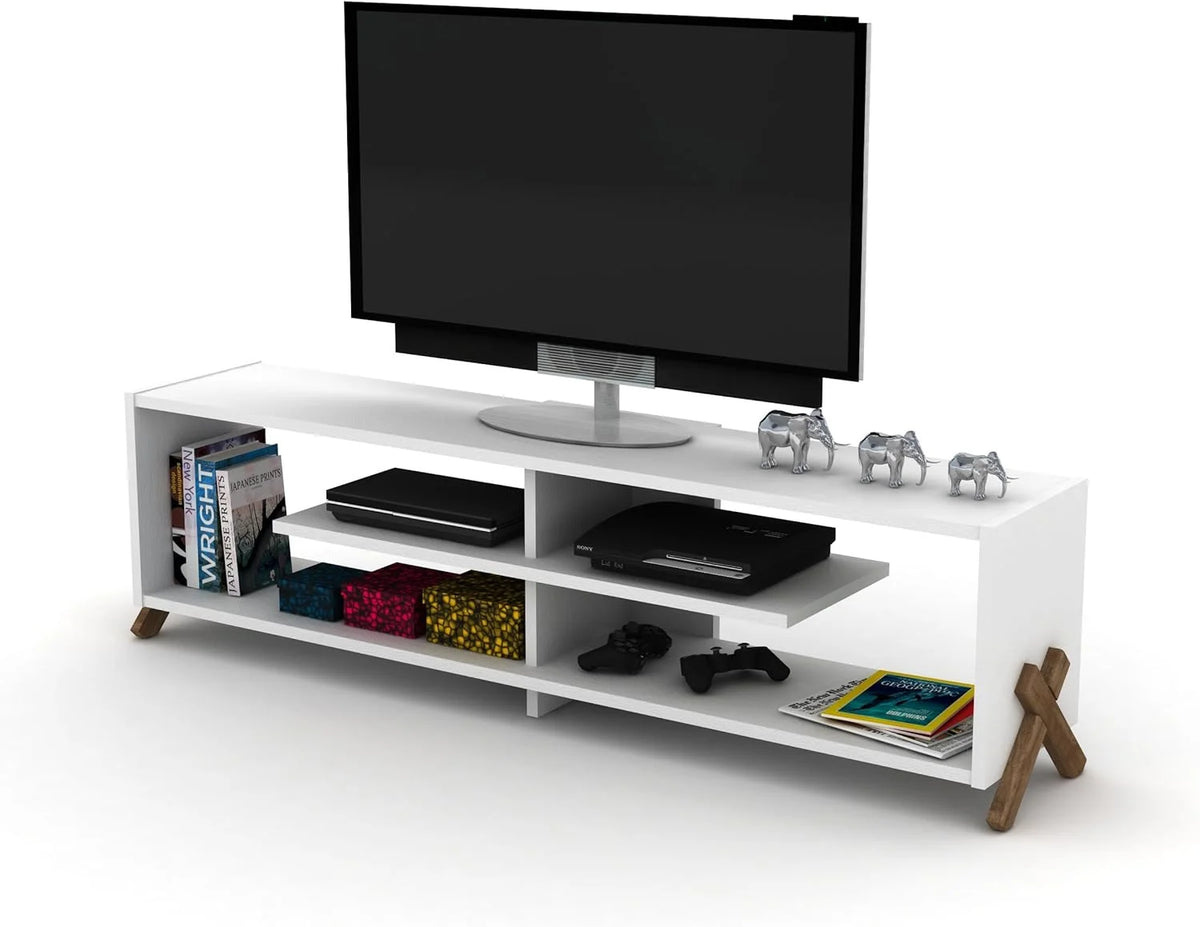 Wooden TV Stand with 4 Shelves W530480