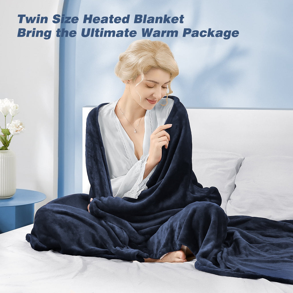 Electric Heated Blanket Twin Size Blue I808