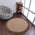 Hand Tufted Wool Round Area Rug Beige Brown 10'x10' H99290