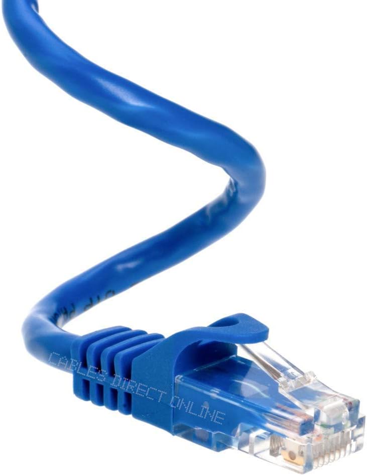 Snagless Cat5e Ethernet Patch Cable Blue 3 Feet Pack of 2 G835