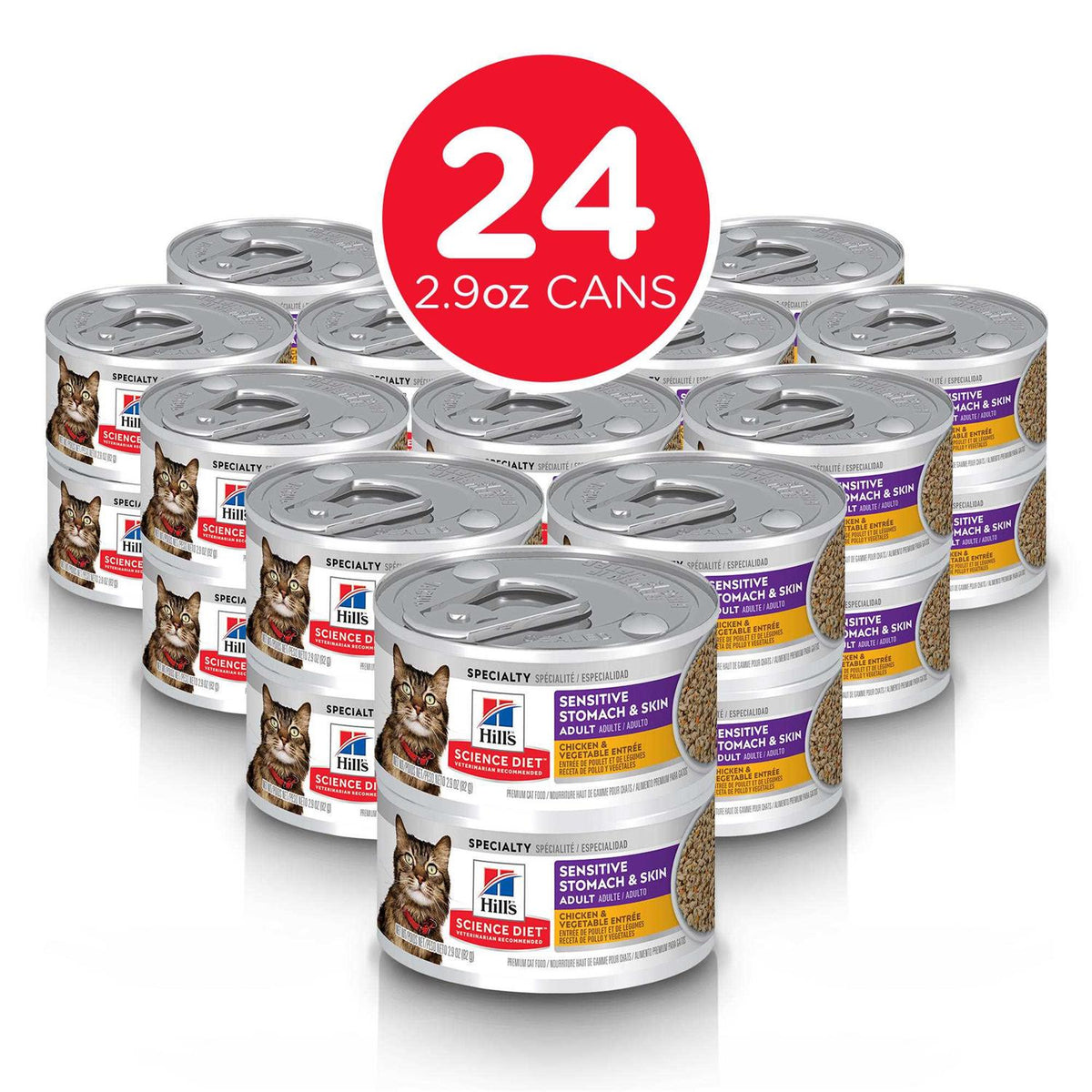 Chicken & Vegetable Entrée Canned Cat Food, 2.9-oz can, case of 24 W115