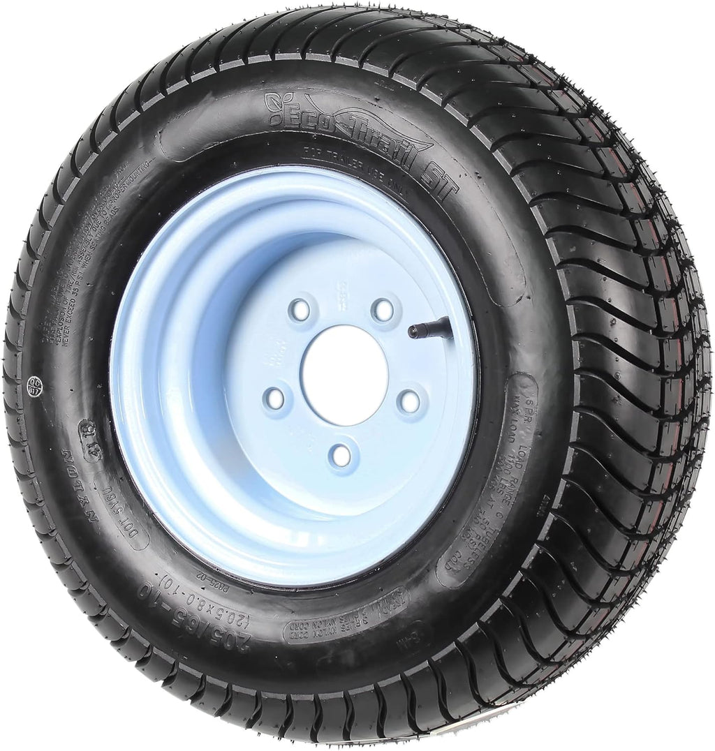 20.5X8.0-10 5 Lug Range E Trailer Tire On Rim P235