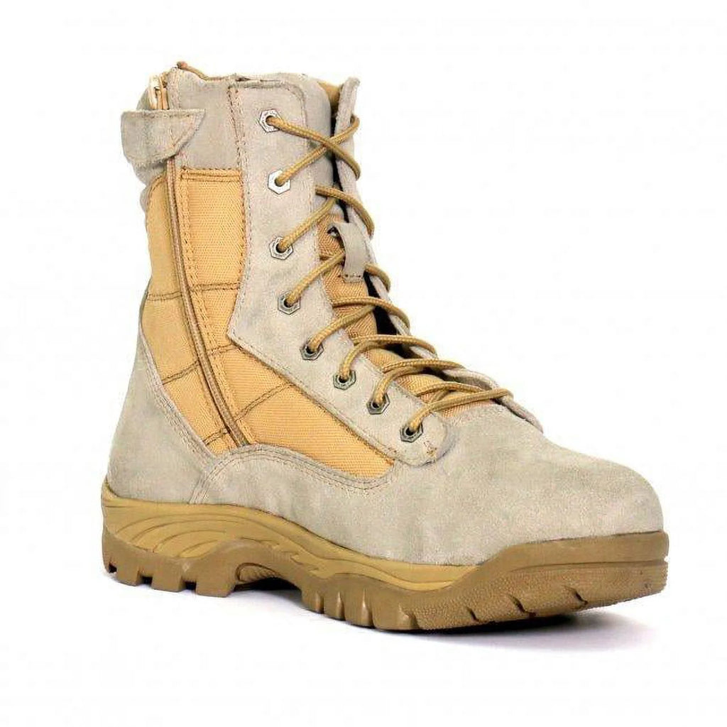 Tan Leather Lace Up Boots with Zippers H128