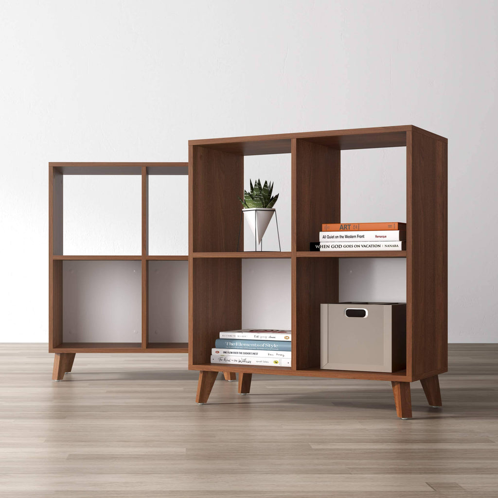 Light Walnut Modern Cube Bookcase K3423