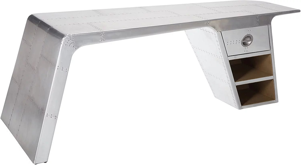 Aluminum Desk with 1 Drawer and 2 Shelves B445