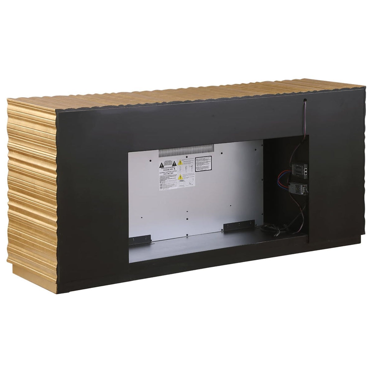 Metallic Gold Freestanding Infrared Electric Fireplace TV Stand N641042