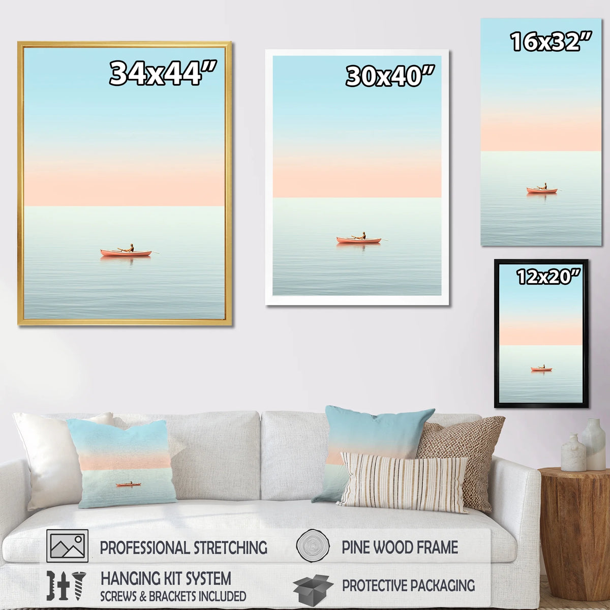 Coastal Floater Framed Canvas Wall Art T522
