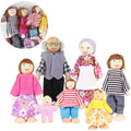 Wooden Dollhouse Dolls Set of 7 Figures J12020