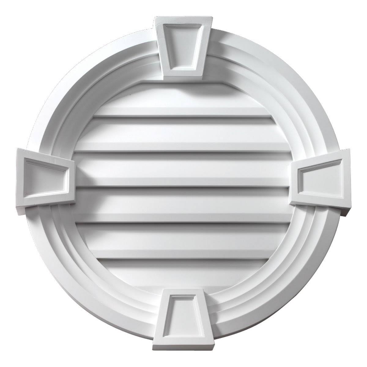 Round Louver with Decorative Trim and Keystones I3085