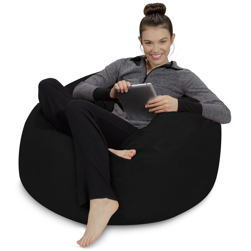 Charcoal 3 ft Memory Foam Bean Bag Chair K359