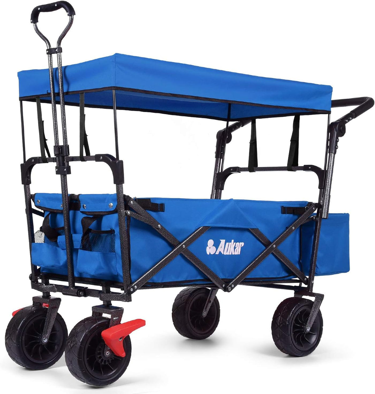 Collapsible Folding Wagon Utility Garden Cart with 7 All-Terrain Wheels N149
