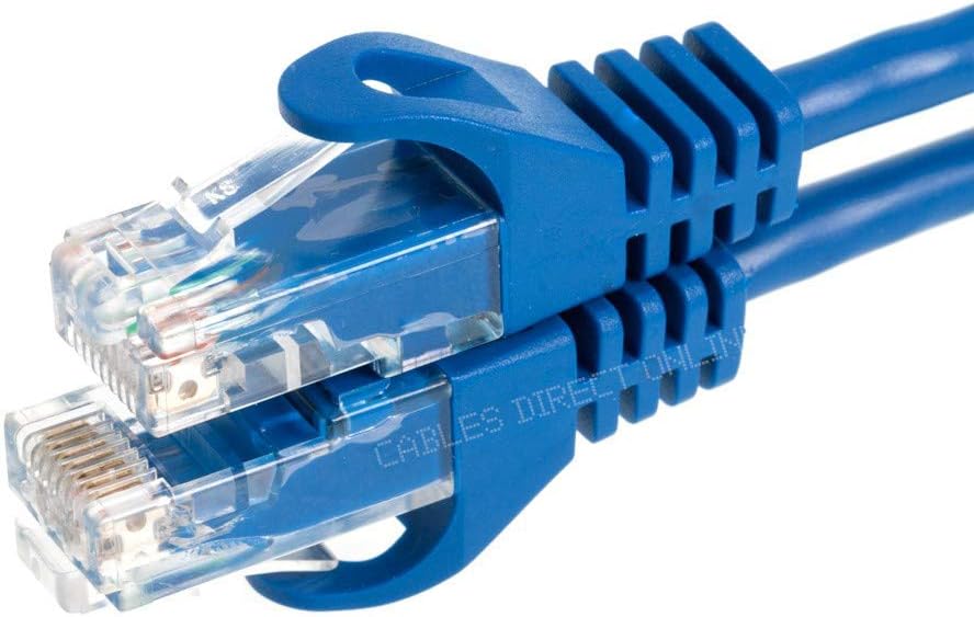 Snagless Cat5e Ethernet Patch Cable Blue 3 Feet Pack of 2 G835