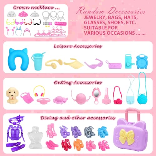 Doll Clothes and Accessories with Princess Gowns Dresses Shoes U35690