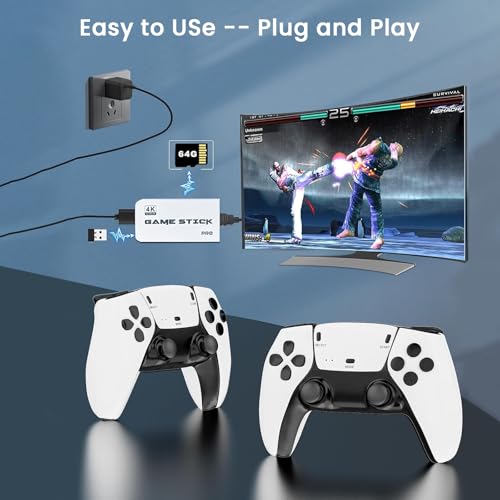 Wireless Retro Gaming Console Built-in 20000+ Classic Games, 4K HDMI, Dual 2.4G Wireless Controllers E767104