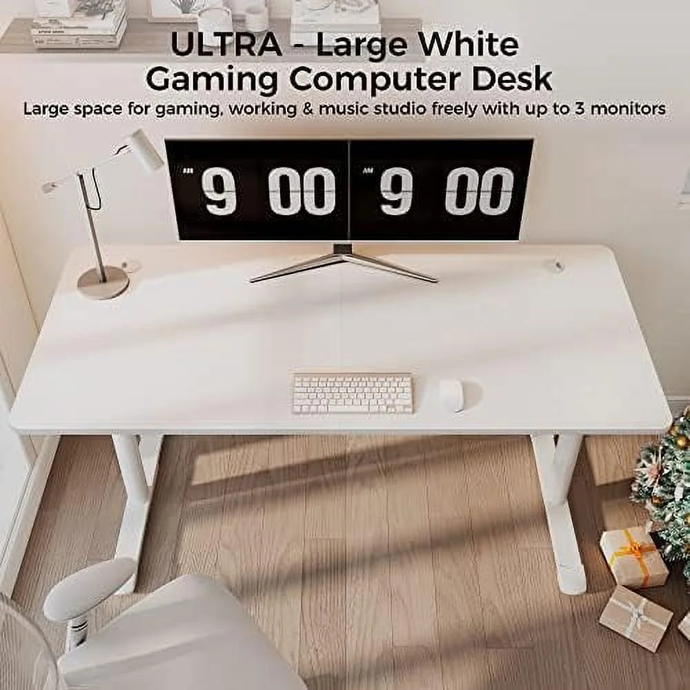 White 60 Inch Gaming Desk C7442