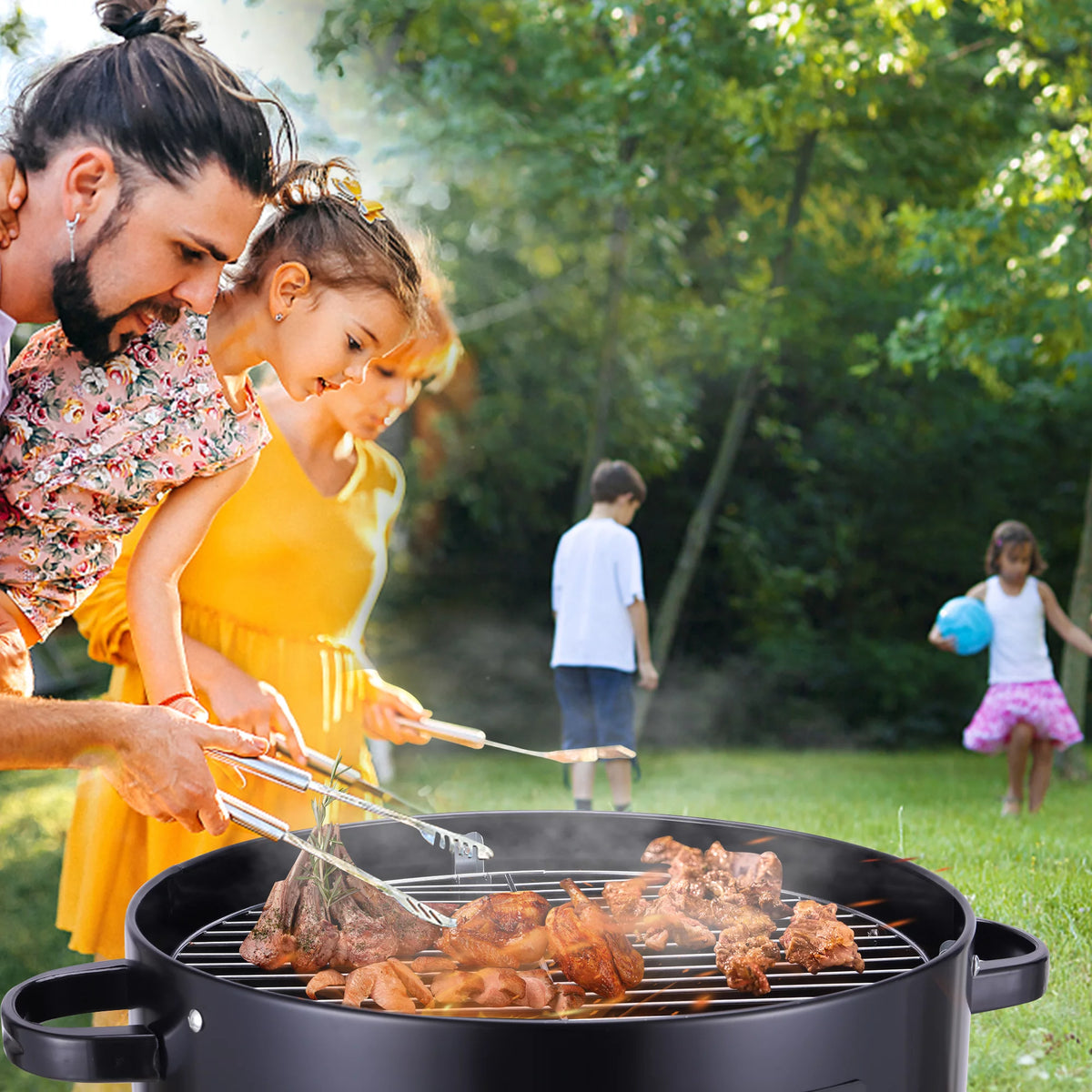 Portable Charcoal Smoker Grill T8439