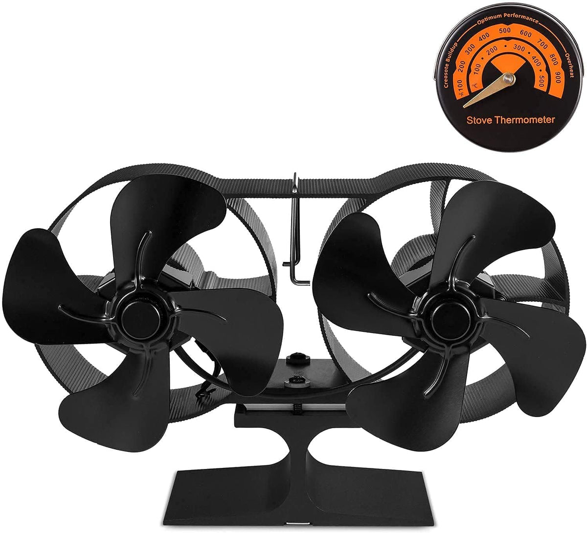 Wood Stove Fan with Thermometer Pack of 2 X444