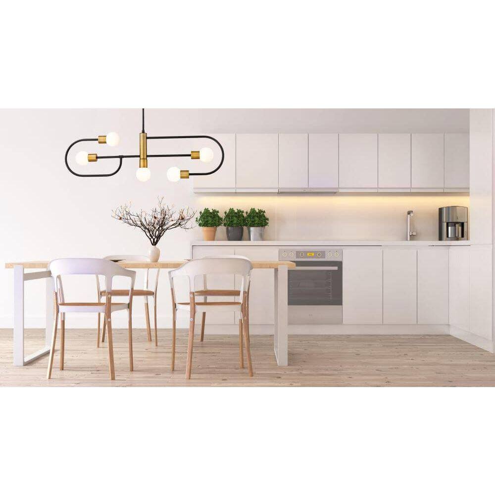 Matte Black Foundry Brass 5 Light Island/Billiard A79632