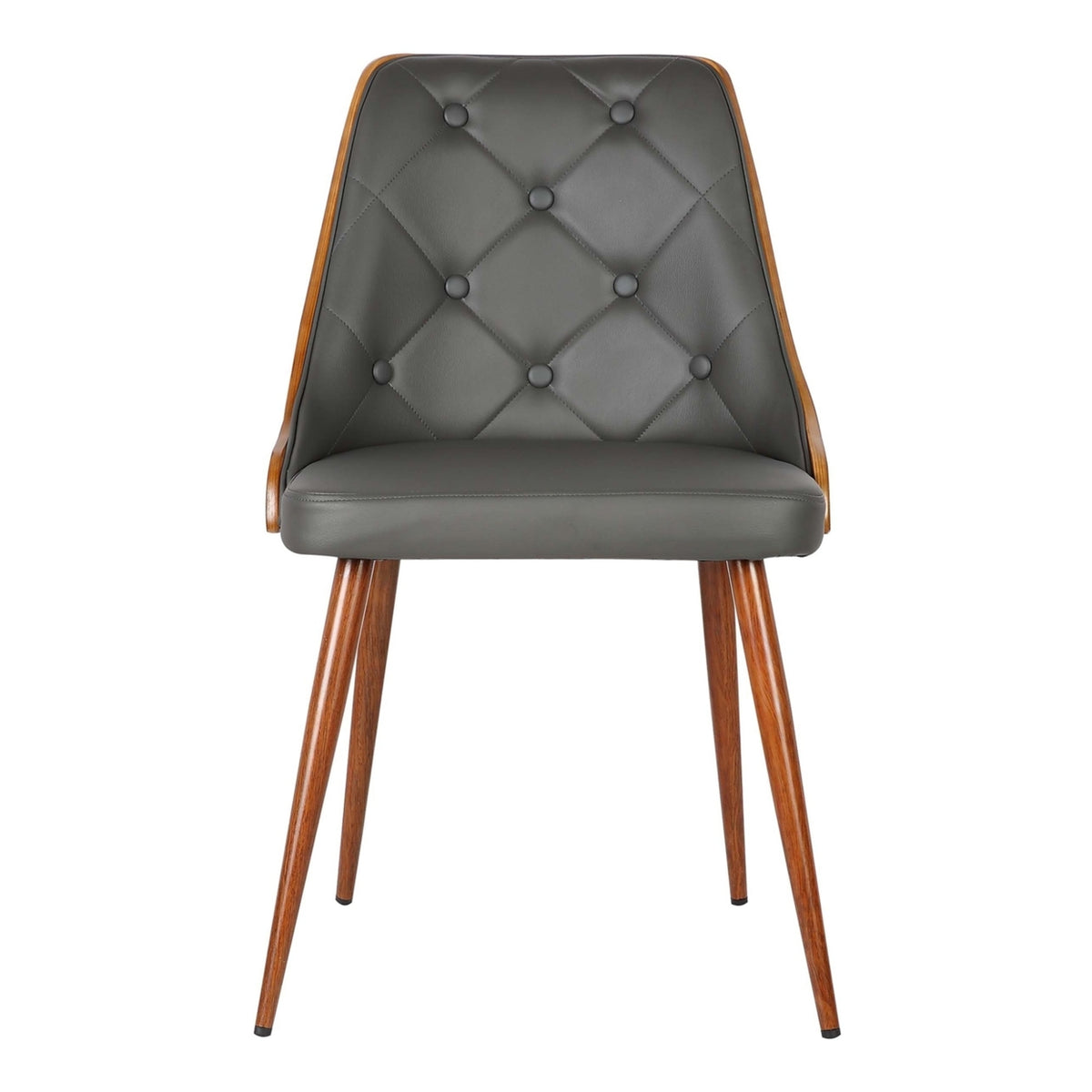 Gray Faux Leather Curved Dining Chair D2022