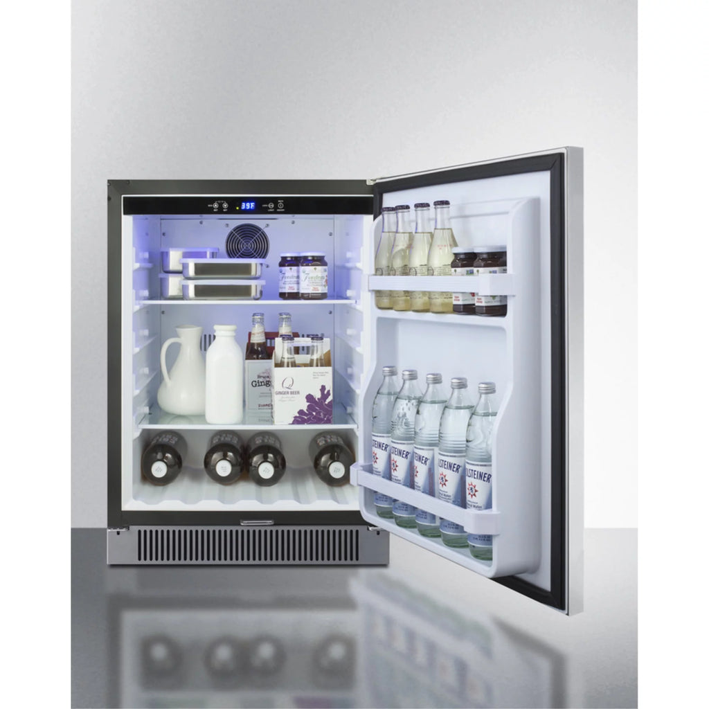24 in. Wide Built-In Outdoor All-Refrigerator E158