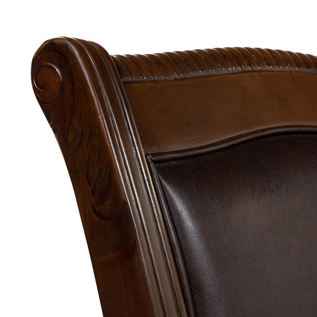 Faux Leather Dining Arm Chairs Set of 2 I7505
