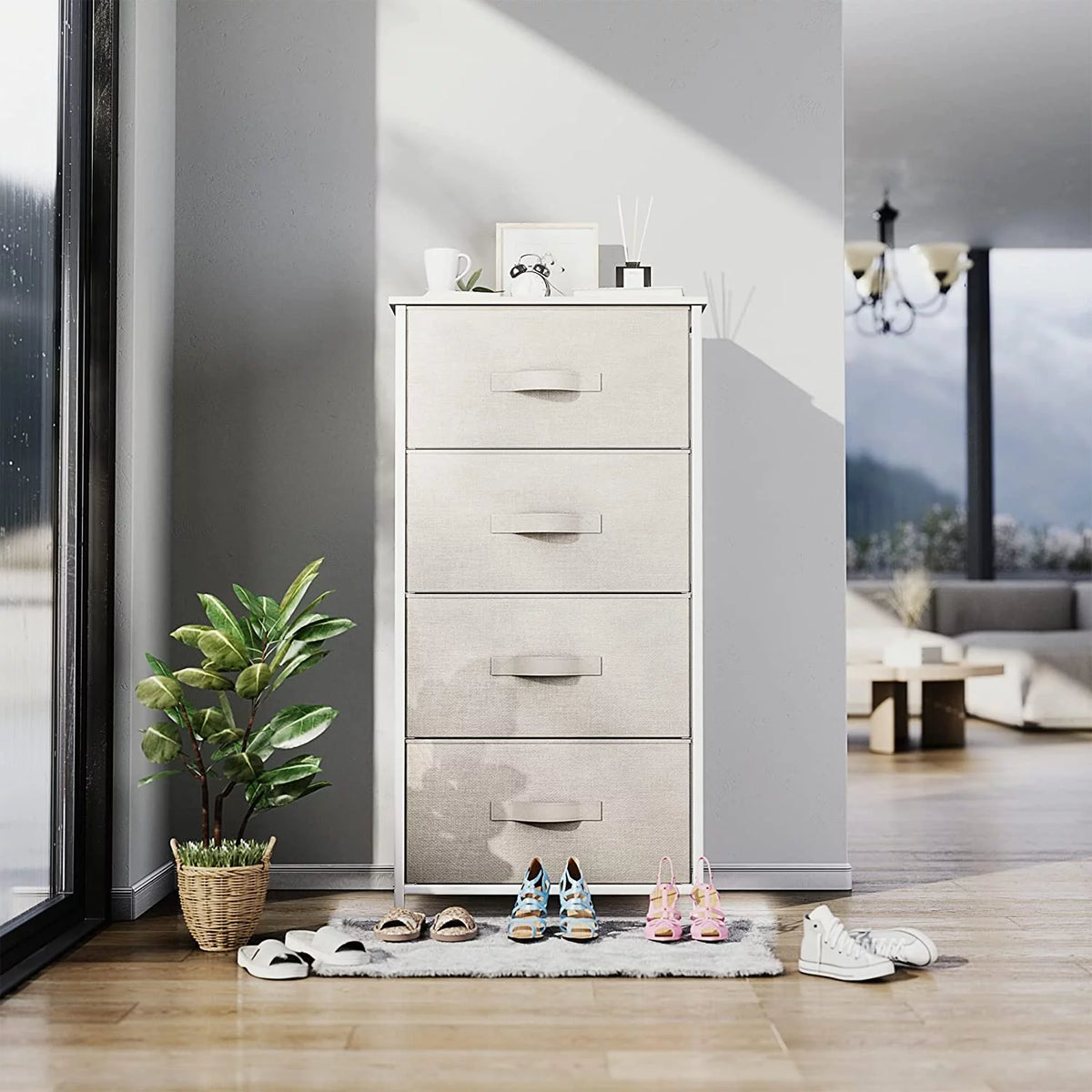 Fabric 4 Drawer Dresser U319154