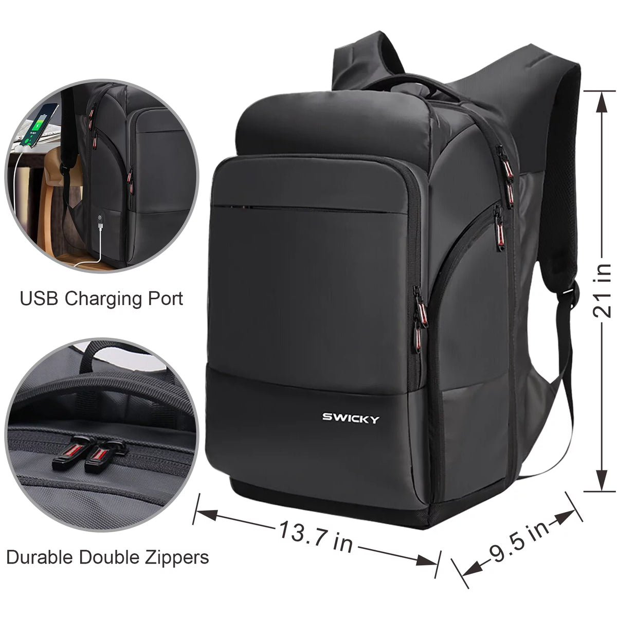 17.3 inch Anti-Theft Laptop Backpack with USB Charging Port B117