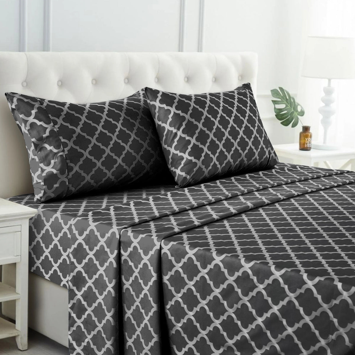 Queen Size 4 Piece Microfiber Deep Pocket Bed Sheets Set N623100