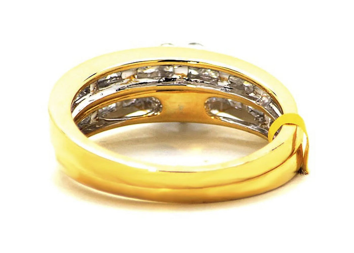 14K White Gold Real Diamond Square Cluster Engagement Ring J92923