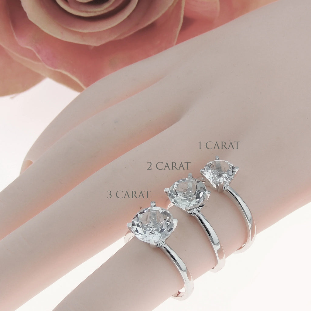 3Ct Topaz Rose Sterling Silver Engagement Ring C45571