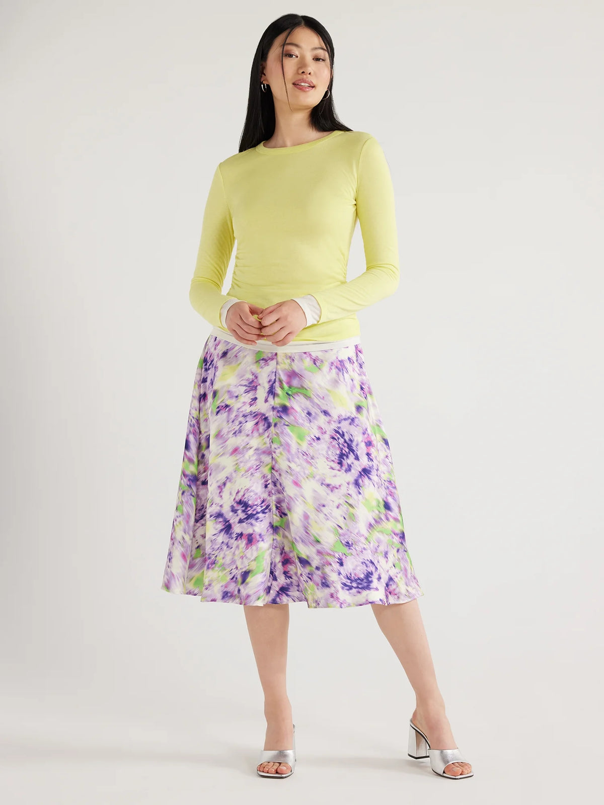 Women's Satin Midi Skirt P4697