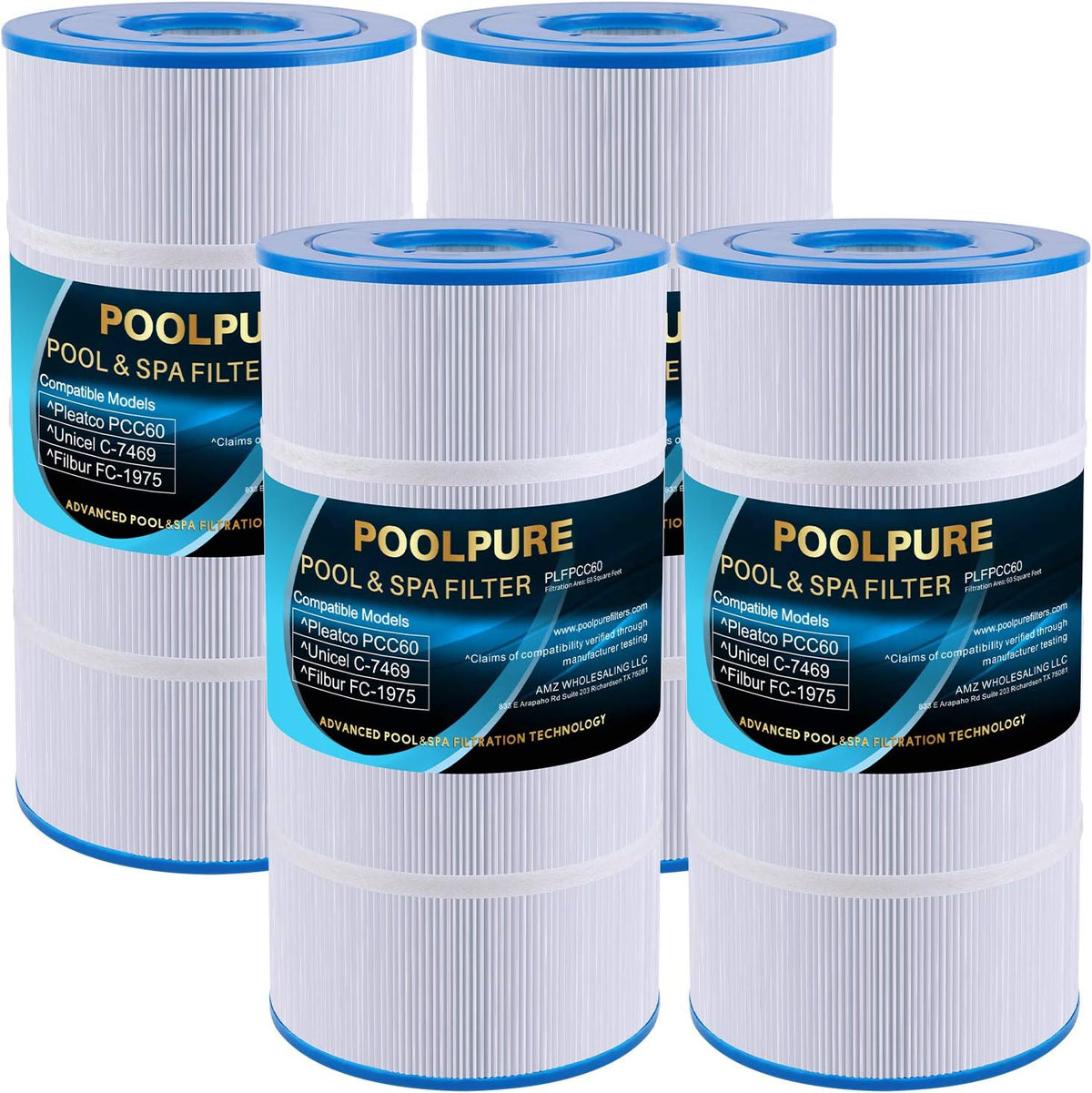 4 Pack 60 sq. ft. Filter Cartridge X6120