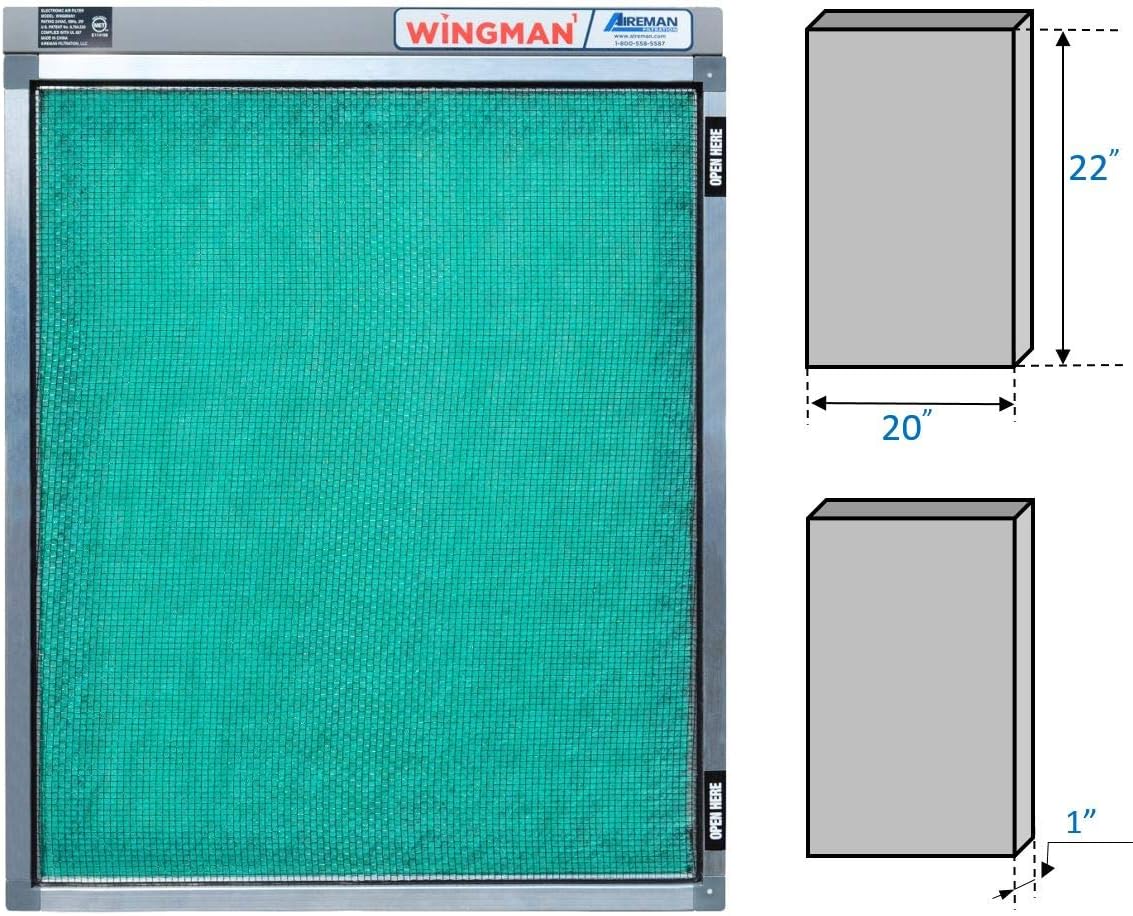 17x25x1 Electronic Air Filter with Year Supply of Replacement Pads S545