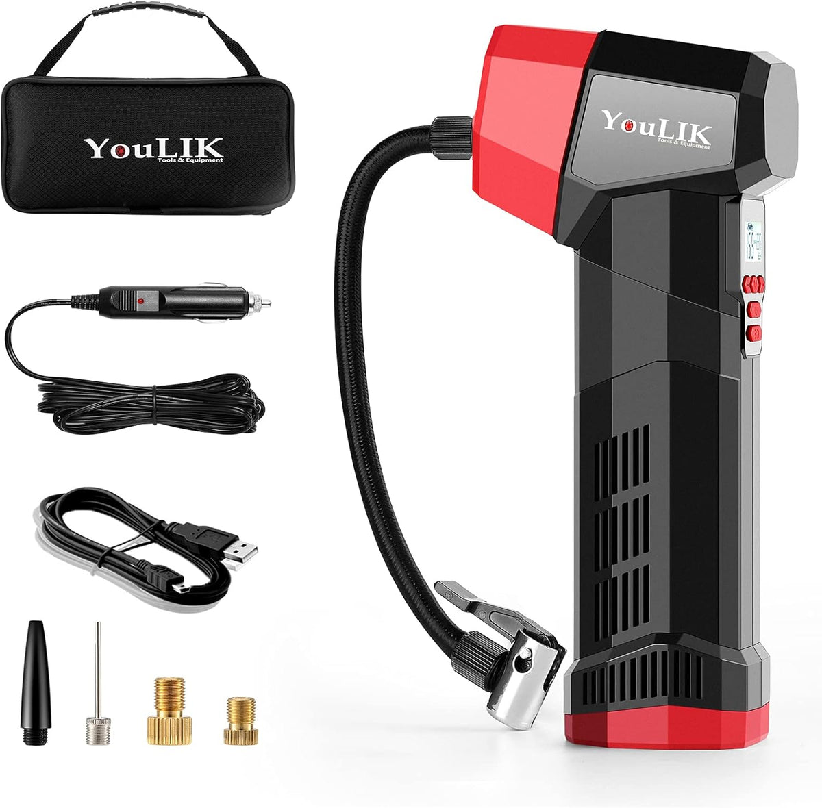 Tire Inflator Portable Air Compressor, 6000mAh Cordless Electric Pump B97448
