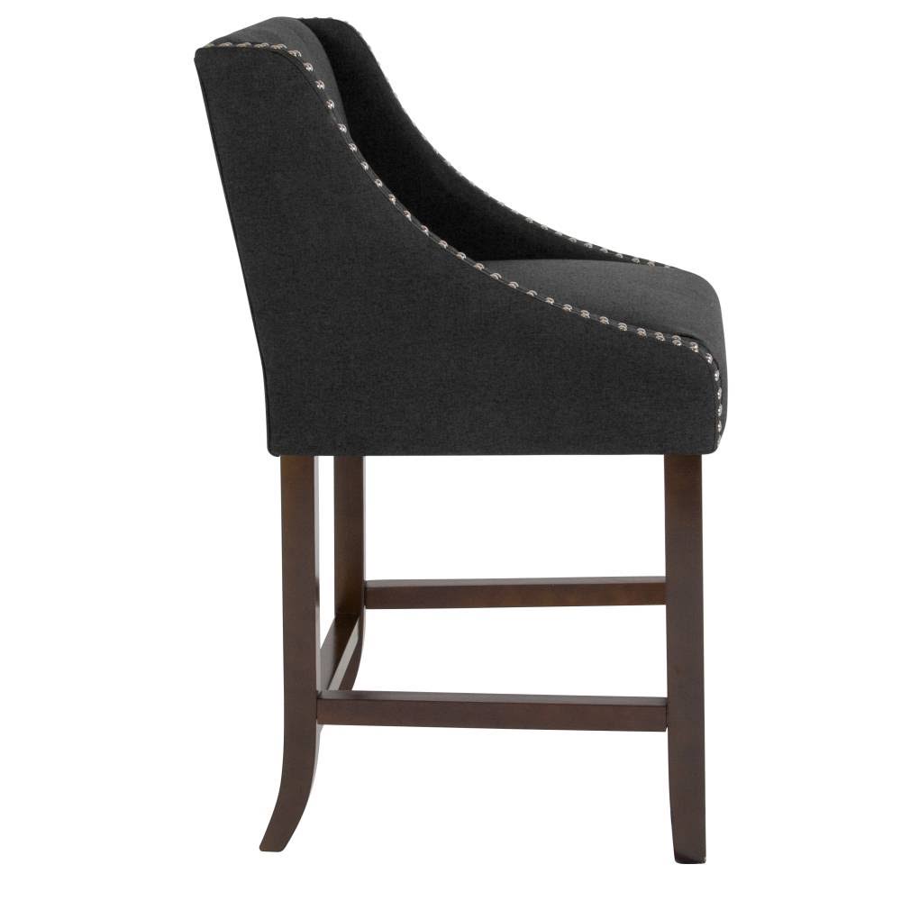 Light Gray Fabric Counter Height Stool D120