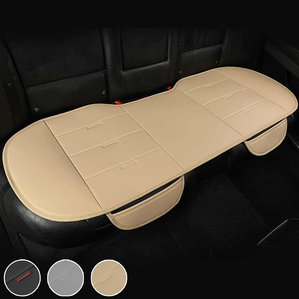 Beige PU Leather Rear Seat Cover S88481